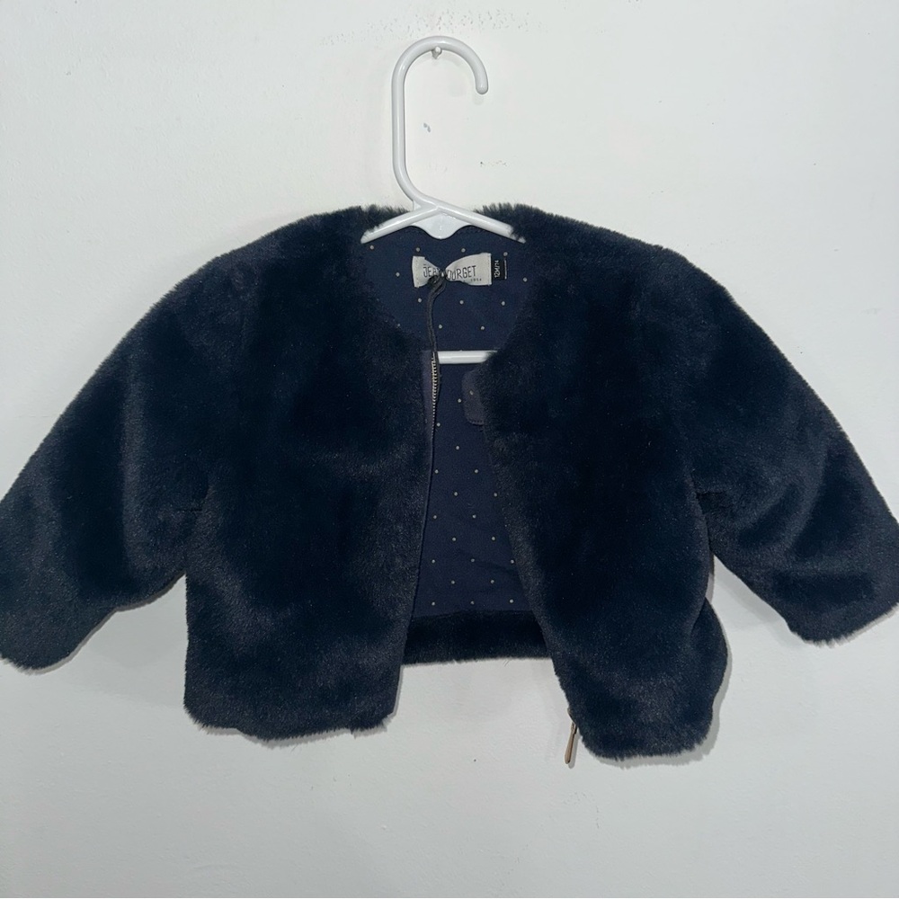 Cozy Black Faux Fur Jacket for Kids